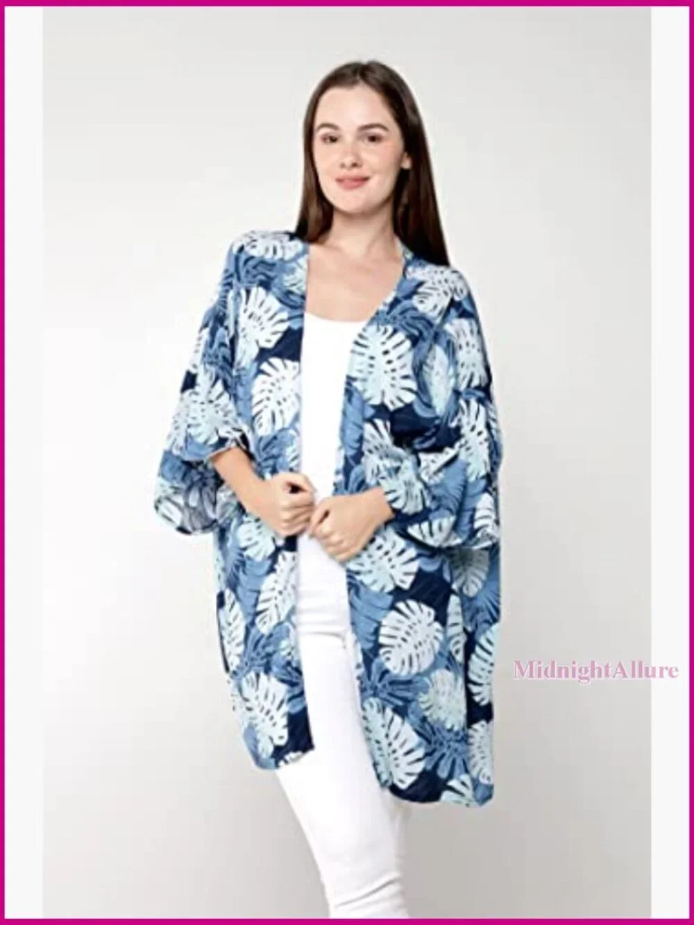 Couple Matching Hawaiian Luau Shirt and Kimono Set Rayon